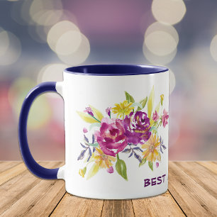 Mug Violet rose Floral Best Maman