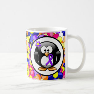 Mug Violet Ruban Penguin, lymphome de Hodgkin