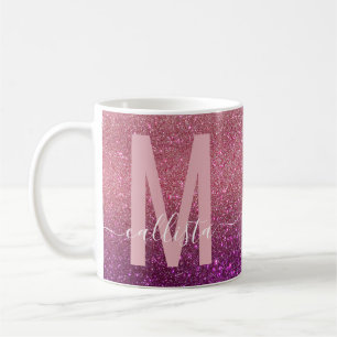 Mug Violet violet rose triple Parties scintillant Ombr