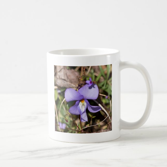 Mug Violette à pieds d'oiseau avec bluets (Droite)