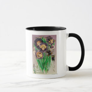 Mug Violettes de Pâques Joyeuses avec des femmes en tê