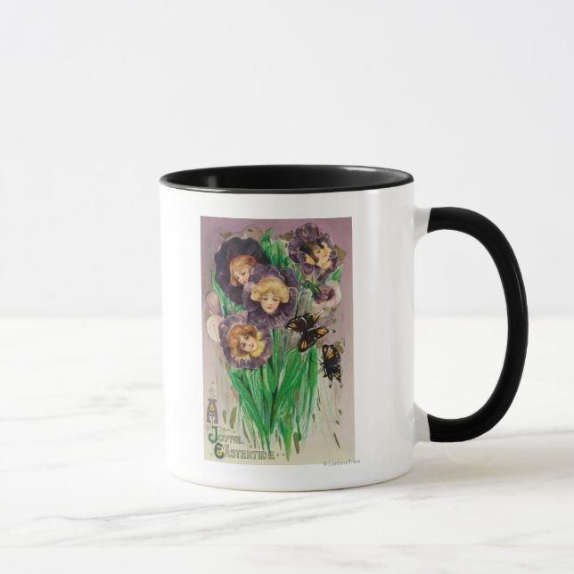 Mug Violettes de Pâques Joyeuses avec des femmes en tê (Droite)