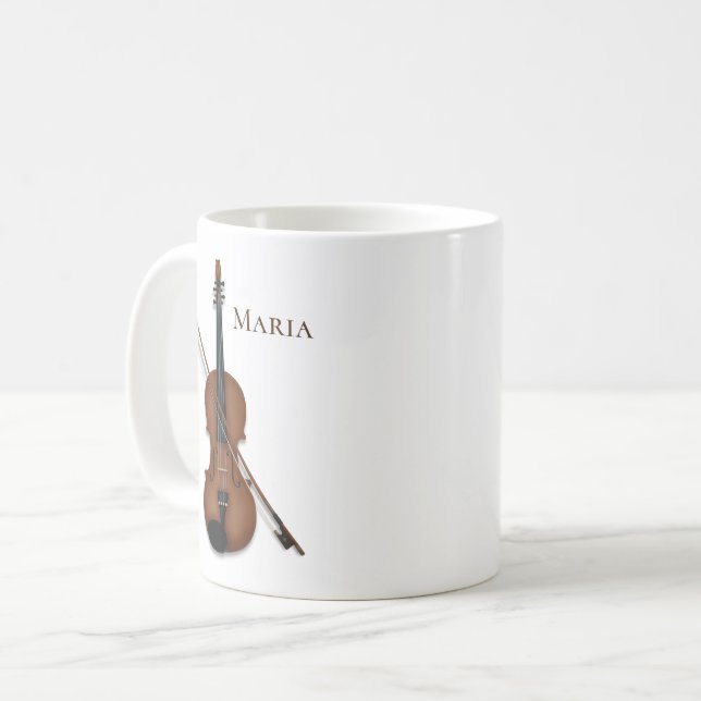 Mug Violon ou alto avec Bow musique classique Personna (Devant gauche)