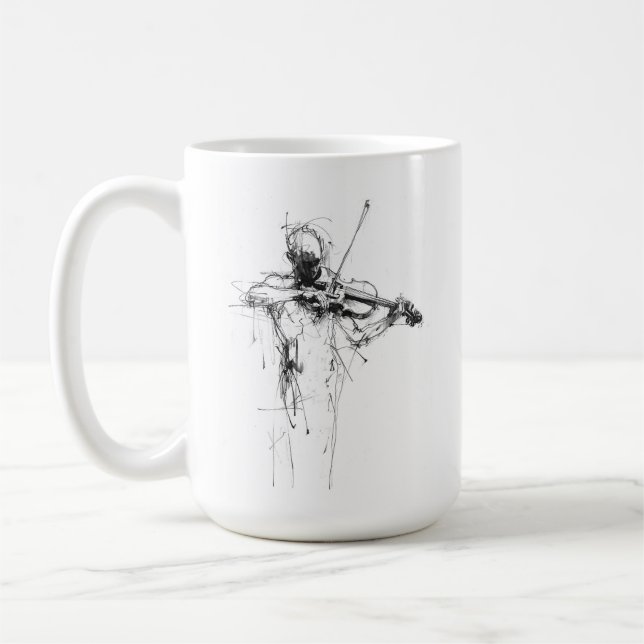 Mug Violoniste Abstrait et élégant (Gauche)