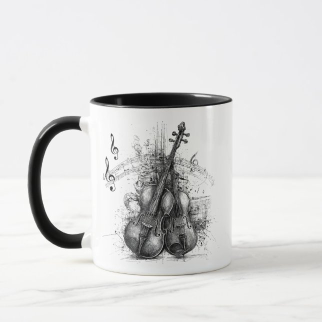 Mug Violons et notes de musique (Gauche)