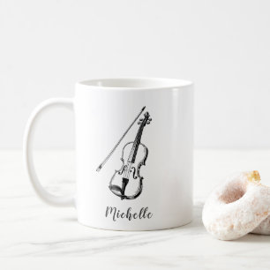 Mug Violons musicaux personnalisés vintage