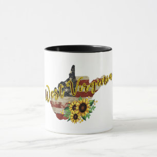 Mug Virginie-Occidentale /Tournesol/Drapeau