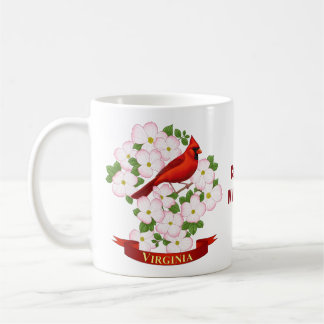 Mug Virginie State Cardinal Bird and Dogwood Flower
