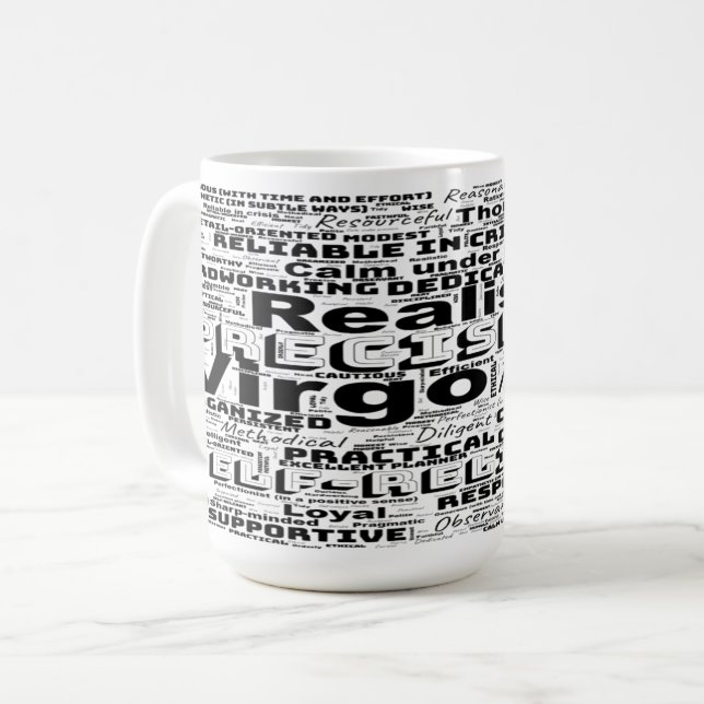 Mug Virgo Zodiac Mot Cloud Inspiration (Devant gauche)