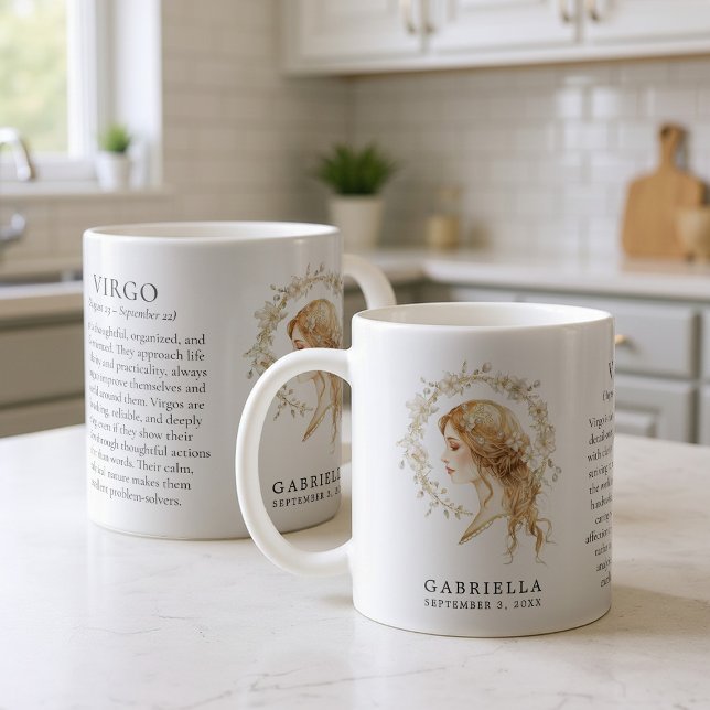 Mug Virgo Zodiac Sign Horoscope Personalized Gift (Créateur téléchargé)