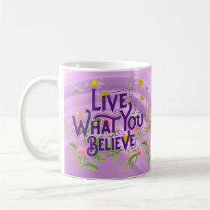 Mug Vis Ce Que Vous Croyez Citer Purple Lilac Floral