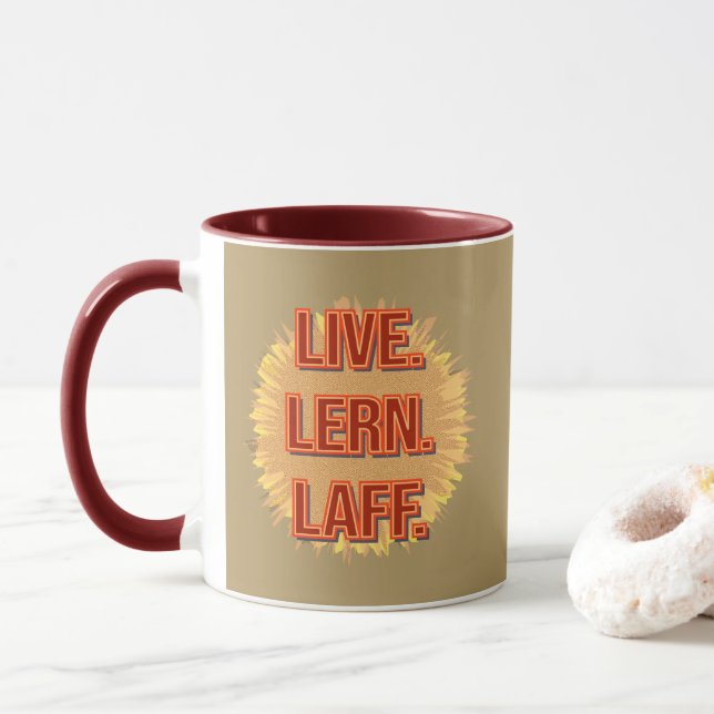 Mug Vis. Écoutez. Laff. Gfx-05 (Avec donut)