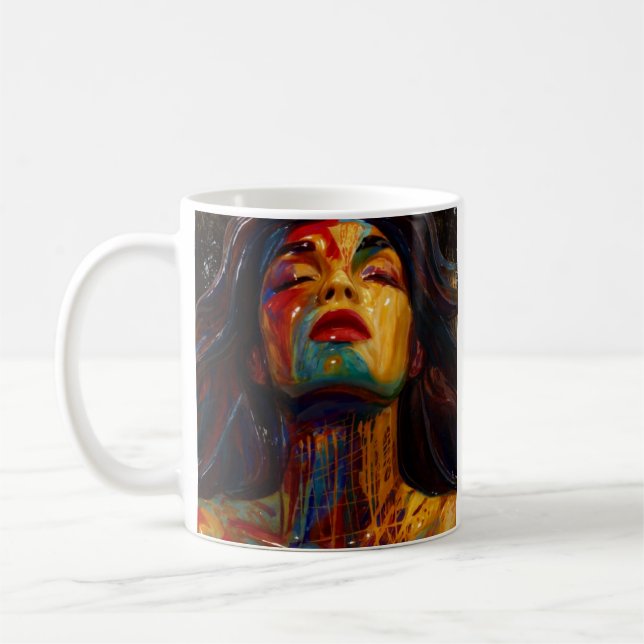 Mug Visage Abstrait coloré (Gauche)