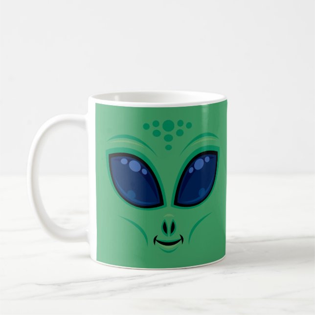 Mug Visage Alien de dessin convivial (Gauche)