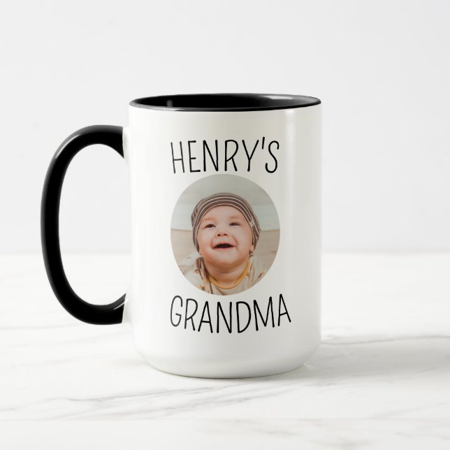 Mug visage bébé personnalisé, Mug café pour grand- (Gauche)