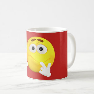 Mug Visage confus de bande dessinée d'émoticône