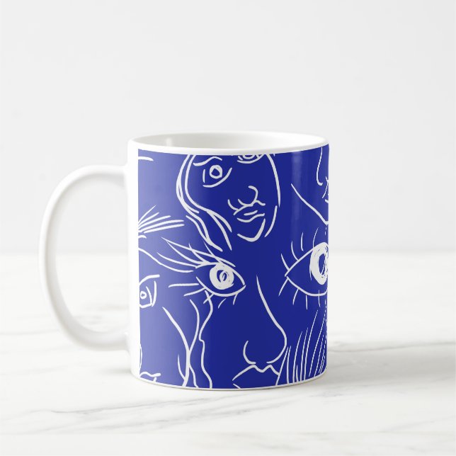 Mug Visage de beauté : dessin à une ligne. (Gauche)