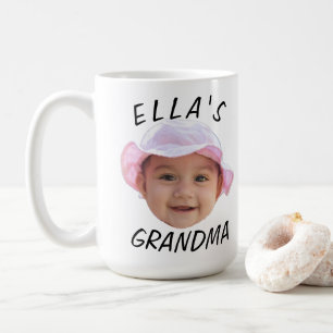 Mug Visage de bébé personnalisé Photo Texte Grand-mère
