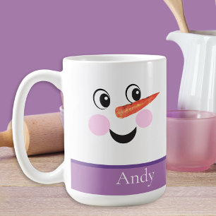 Mug Visage de bonhomme de neige personnalisé moderne m