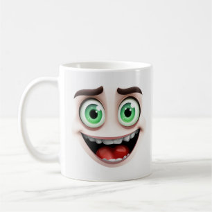 Mug Visage De Cartoonage Vibrant Avec Fonctionnalités