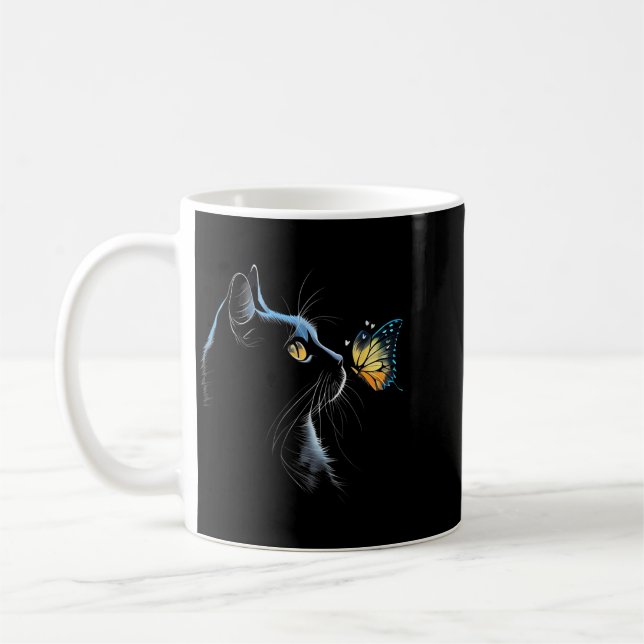 Mug Visage de chat - Avec papillon (Gauche)