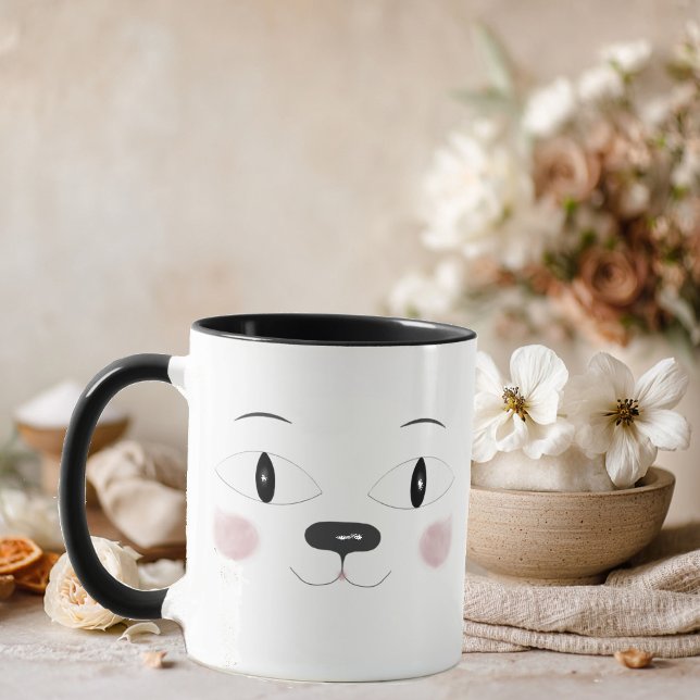 Mug visage de chat mignon, yeux doux (Créateur téléchargé)