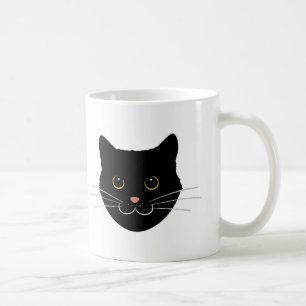 Mug Visage de chat noir mignon 