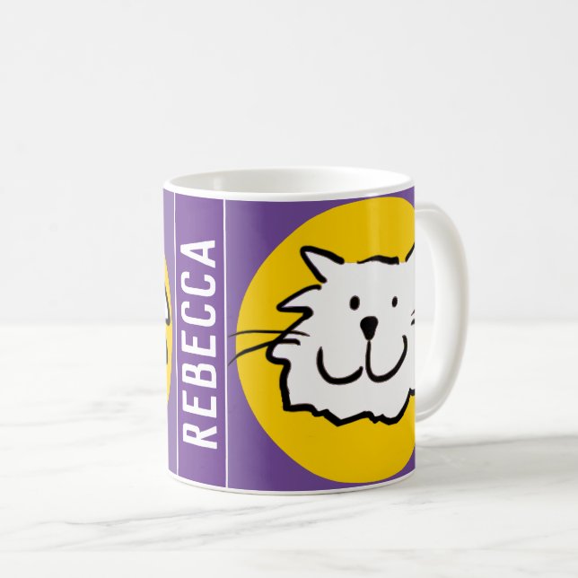 Mug Visage de chat souriant (Devant droit)