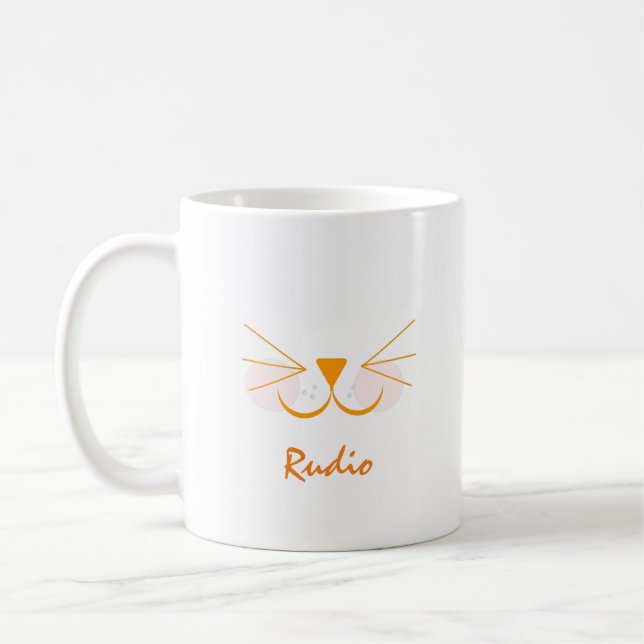 Mug Visage de chaton mignon Nom de photo d'animal de c (Gauche)