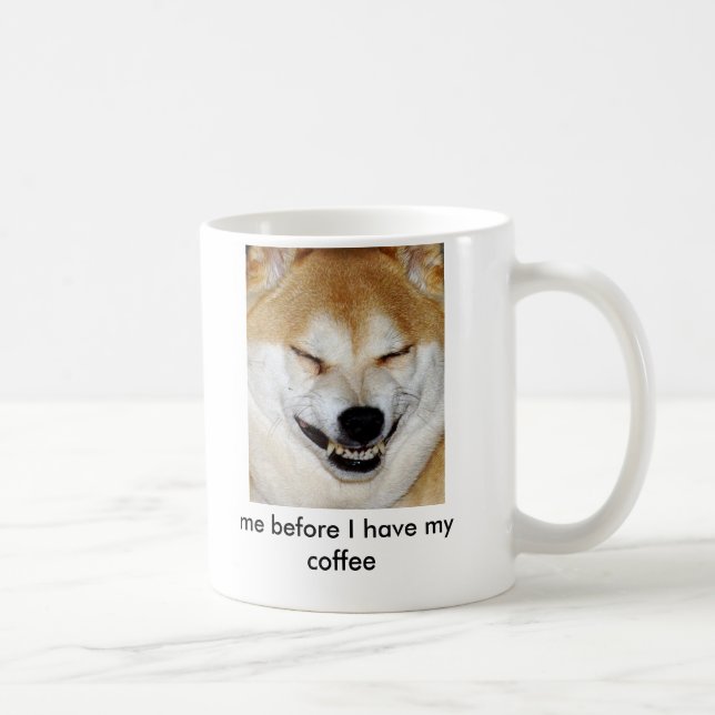 Mug Visage de chien de Shiba Inu, j'avant que je (Droite)
