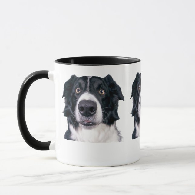 Mug Visage de chien noir et blanc (Gauche)