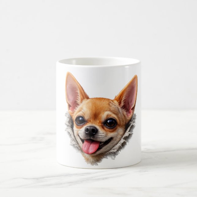 Mug Visage de Chihuahua Drôle Design 3D – Mème de Chie (Centre)