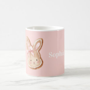 Mug Visage de cookie de lapin arc rose
