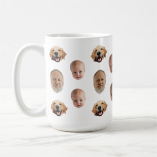 Mug Visage de famille mignonne personnalisé 3 photos M