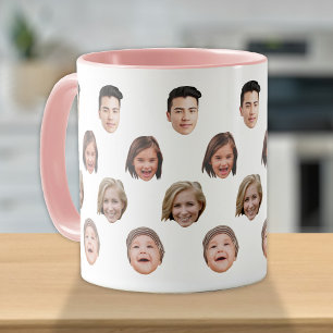 Mug Visage de famille mignonne personnalisé 4 photos M