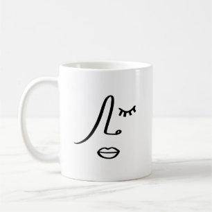 Mug Visage de femme abstrait moderne Design d'art mini