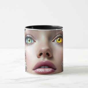 Mug Visage de fille de puzzle fantaisie mignon