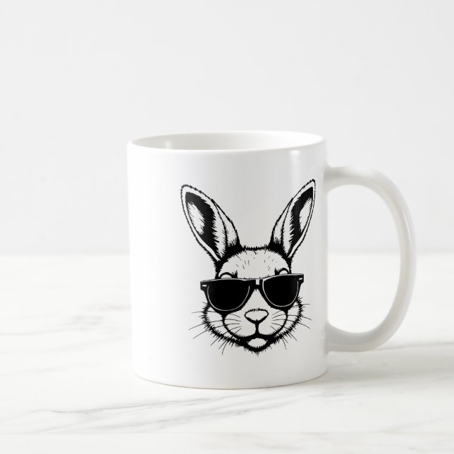 Mug Visage de Lapin Avec Lunettes de Soleil Pâques pou (Droite)