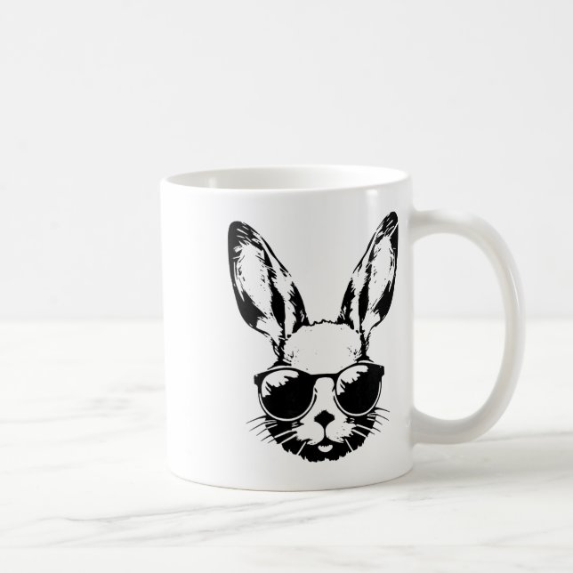 Mug Visage de Lapin Avec Lunettes de Soleil Pâques Pou (Droite)