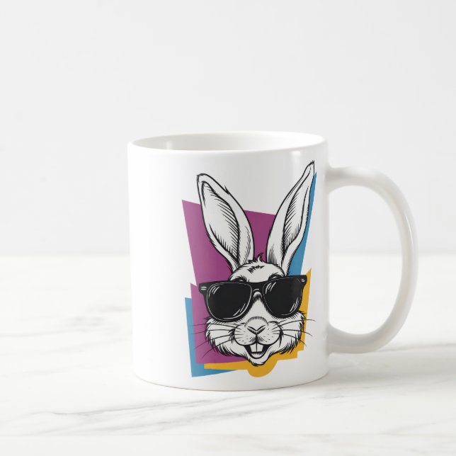 Mug Visage de lapin avec lunettes de soleil pour garço (Droite)