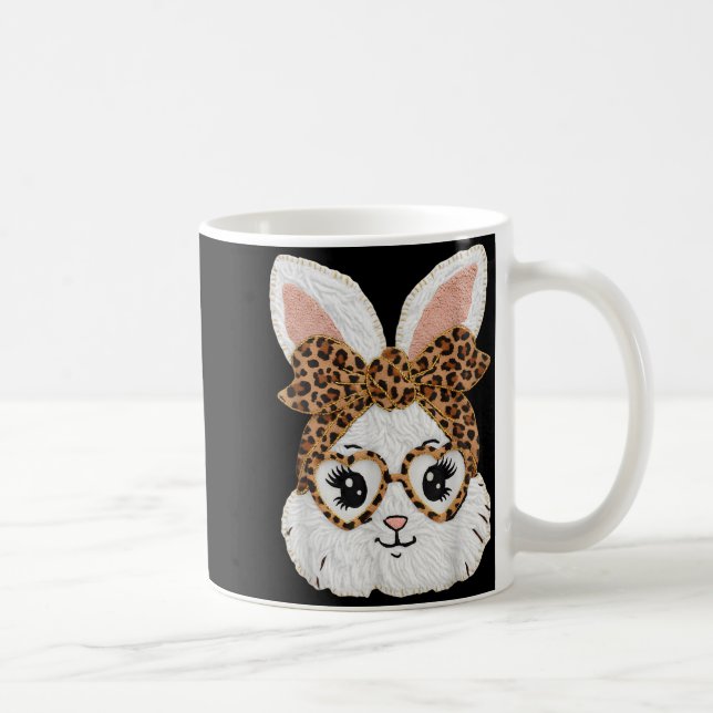 Mug Visage de léopard de lapin de lapin mignon Fille G (Droite)