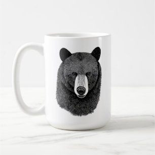 Mug Visage de l'ours noir dessin original de l'art ani