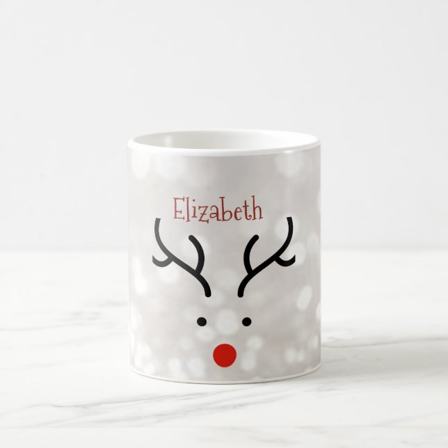 Mug Visage de Renne Adorable, Bokeh (Centre)