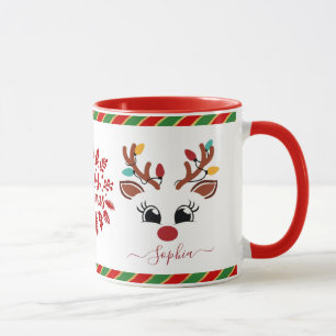 Mug Visage de renne de Noël Cadeaux de vacances