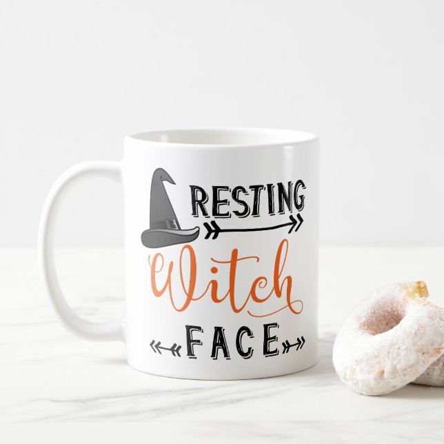 Mug visage de sorcière au repos (Avec donut)