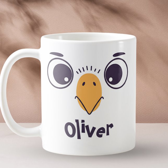 Mug Visage d'oiseau drôle avec de grands yeux (Créateur téléchargé)
