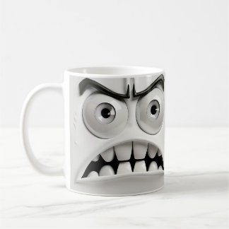 Mug Visage drôle en colère | Hors fond blanc