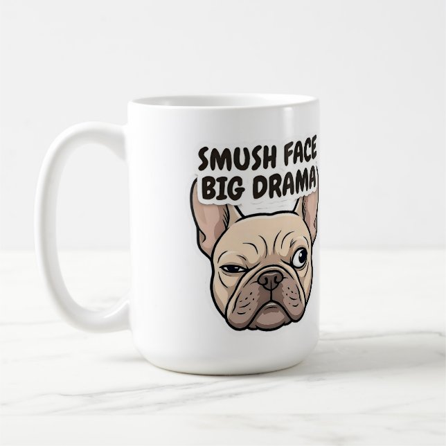 Mug Visage Écrasé Grand Drame Design Drôle de Chien Bo (Gauche)