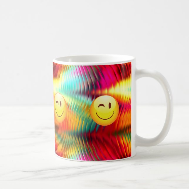 Mug Visage heureux clignant mignon et couleurs vives (Droite)