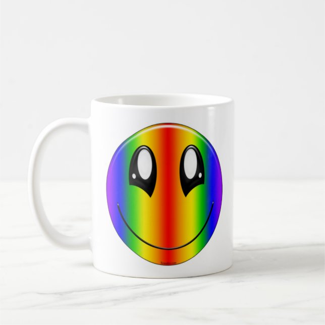 Mug Visage heureux d'arc-en-ciel (Gauche)